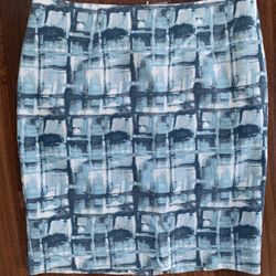 DALIA Blue City Fit Lower Rise Slimmer Hip Pencil Skirt Cotton Stretch Size 8 US