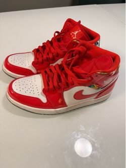 Air Jordan 1 Mid 'Barcelona Sweater Red Patent