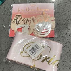 Bachelorette Sashes & Paper Glasses