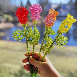 Beaded Roses ( Yellow- Red- Orange- Pink)