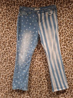 Star and strips denim jeans