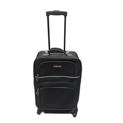 Expandable Black Carry-On 360 Spinner Suitcase