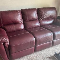 Burgundy Red Vegan Leather 86" Ferndale Power Recliner Sofa by Greyson Living