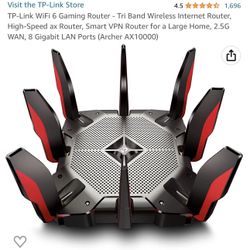 TP-Link WiFi 6 Gaming Router - Tri Band Wireless Internet Router, High-Speed ax Router, Smart VPN Router for a Large Home, 2.5G WAN, 8 Gigabit LAN Por