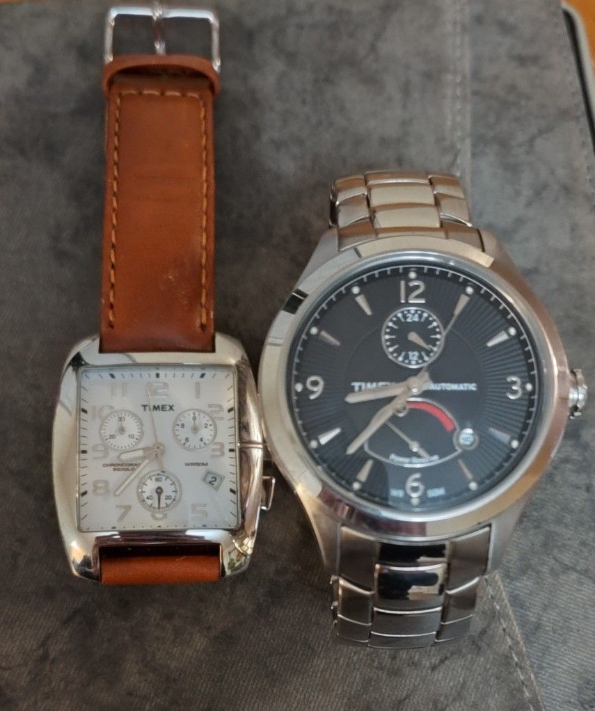 Two Men's Timex Watches In Very Good Condition