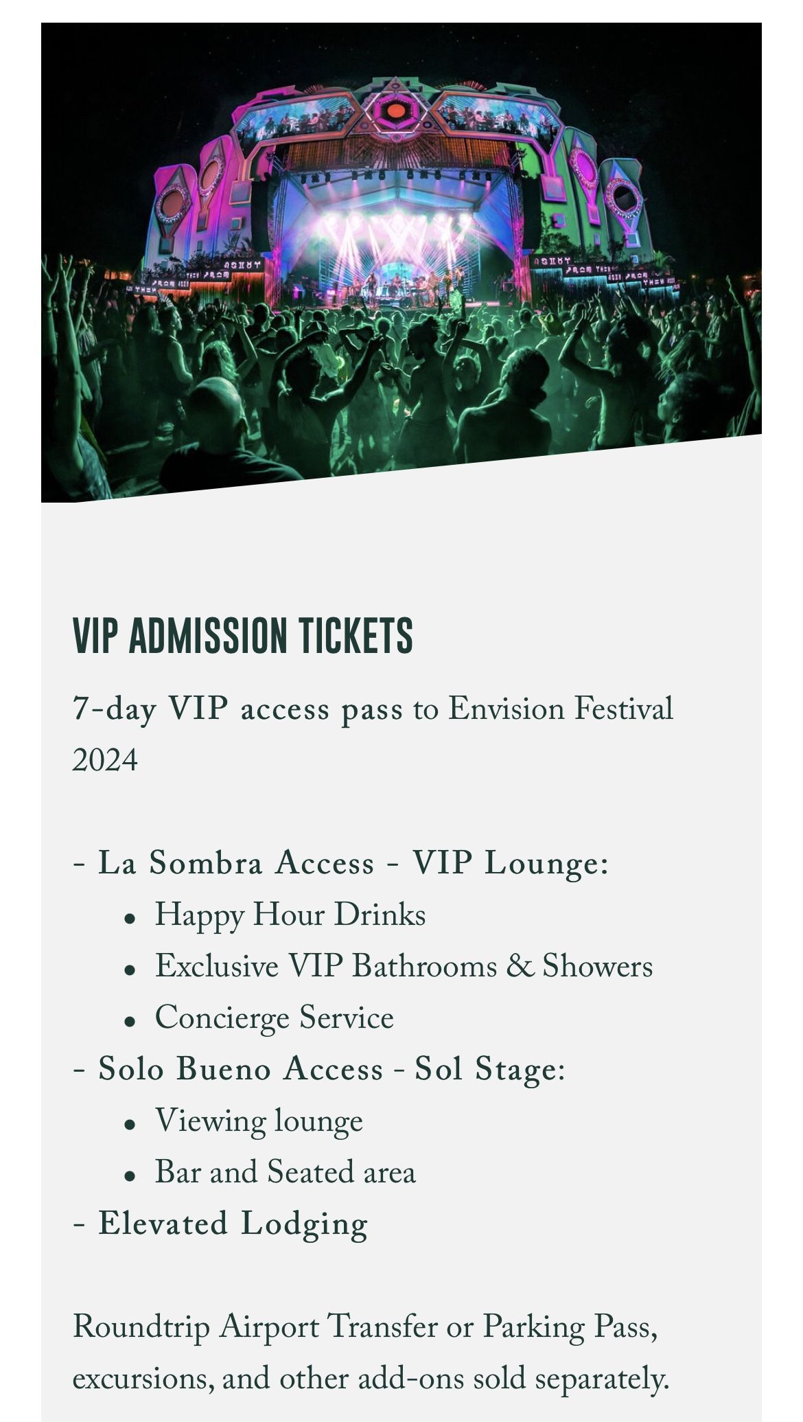 Envision Festival - 7 day VIP Ticket + VIP Onsite Accommodation
