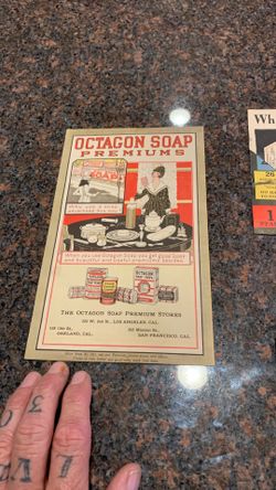 1921 beautiful condition OCTAGON SOAP ADVERTISING ( not repro)original