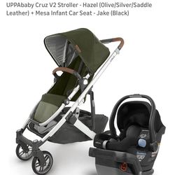 UPPAbaby Cruz V2 Stroller + Mesa Infant Car Seat + Bassinet
