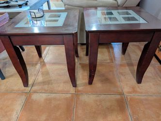 Wood & Glass End Tables