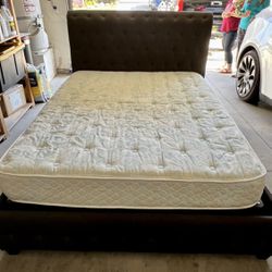 Queen Size Bed Frame with Mattress