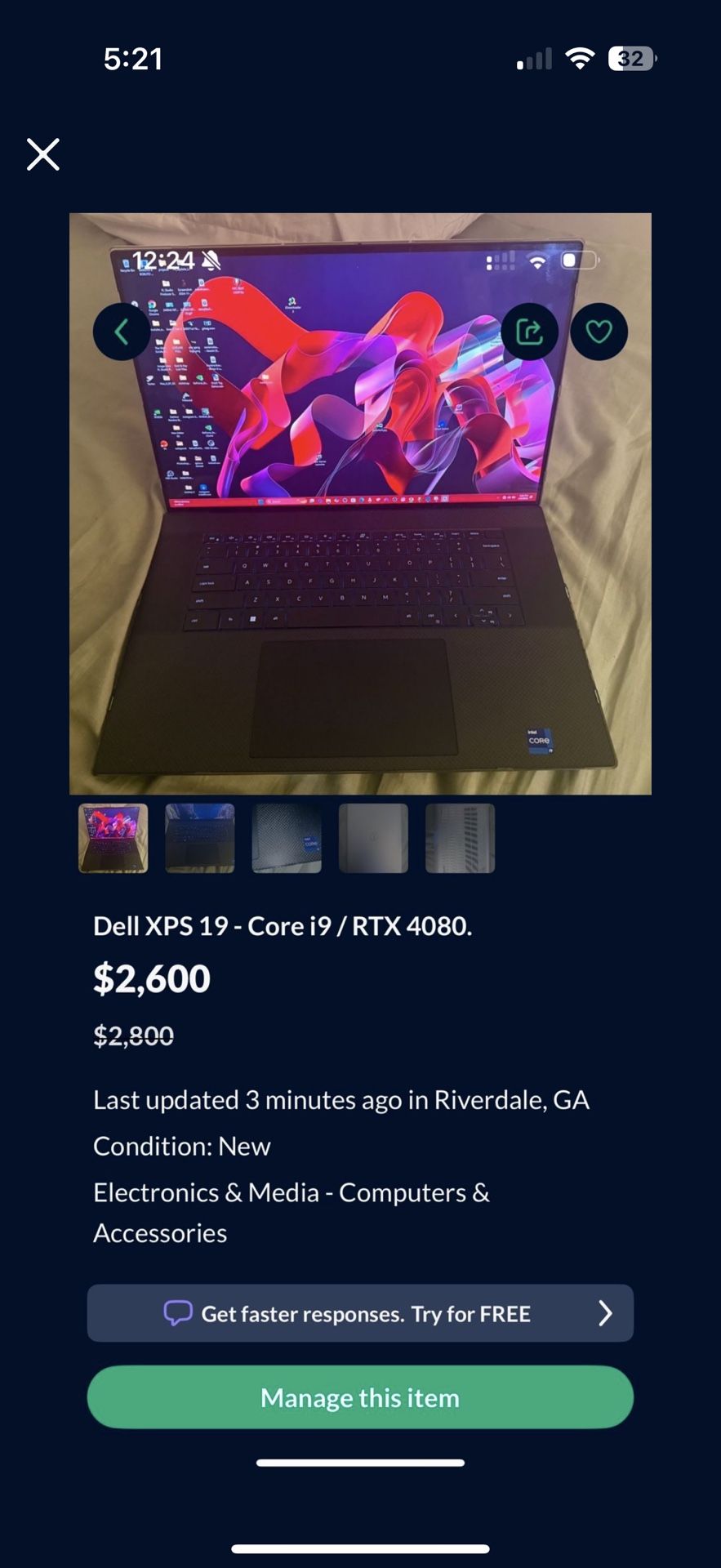 Dell XPS 19 - Core i9 / RTX 4080.