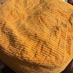 Orange/yellow Bean Bag Ottoman