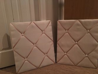 Cream Linen Bulletin Board with Rose Gold Straps