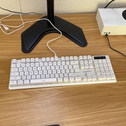 NPET Wireless White Keyboard (white switches) 