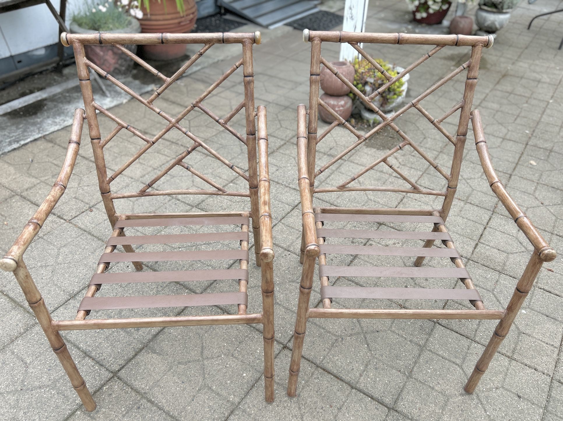 Amazing Vintage Metal Bamboo Patio Chairs