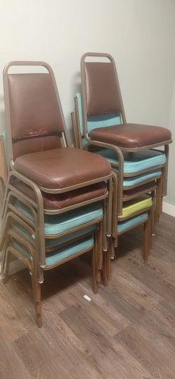 1980s metal leather chairs