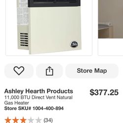 Ashley Hearth Products 11,000 BTU Direct Vent Natural Gas Heater