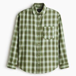 H&M Green Plaid Button-Up Shirt