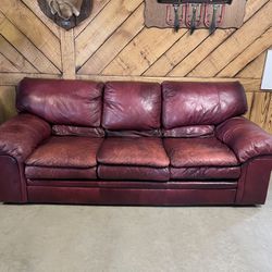 Maroon Leather Sofa/delivery 