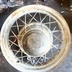 Original 1933/34 Ford Model A Dealer Display, Original 17 Inch Wire Wheel Stand