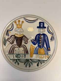 Vintage Mid-Century Modern Swedish Nittsjo Keramik Wall Plaque