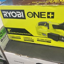 Ryobi One+ 8 in. 18-Volt Lithium-Ion Battery Pruning Chainsaw (Tool-Only)