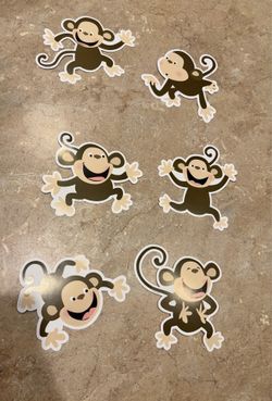Monkey cut outs-classroom-NEW-teacher, bulletin board, name tags, teaching, school, scrapbooking