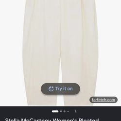 Stella McCartney Pleated Wide-Leg Trousers – Cream/Ivory – High-End Designer