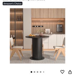 Black Round Dining Table 