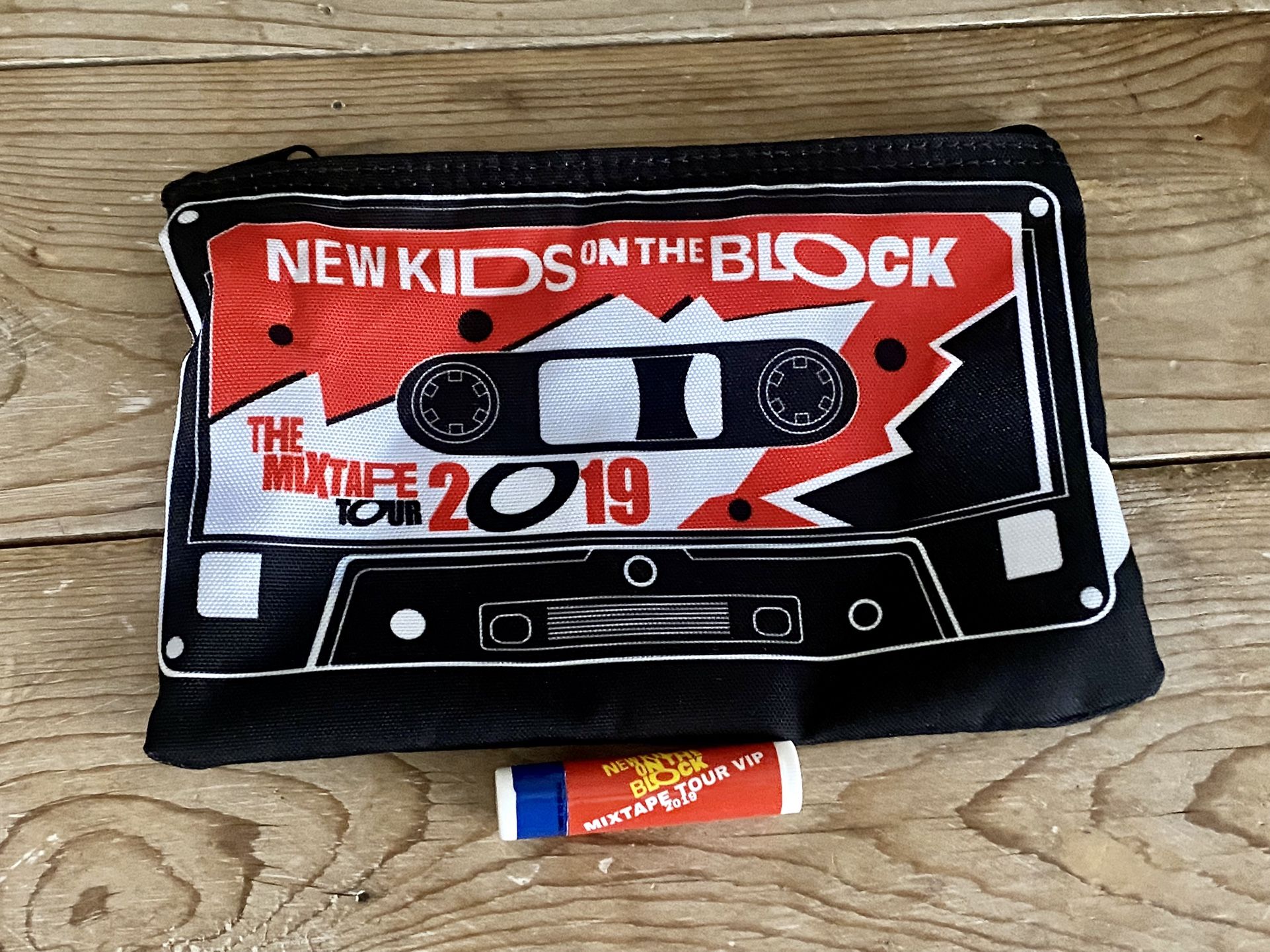 NKOTB New Kids on the Block The Mixtape Tour 2019 Makeup Bag Pouch + Chapstick