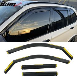 Fits 2014-2018 BMW F15 X5 F85 X5M Window Visors Injection PC In-Channel Deflectors
