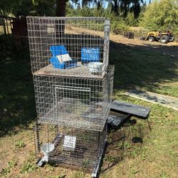 $20 Ea. Rabbit cages, or small animal cages, and feeders and waters.