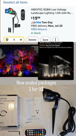 RGBW spot Landscape Lighting 12W with Remote pathway Spotlights Landscape Lights Waterproof for House Yard Trees Outdoor Christmas Halloween party 1Pa