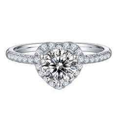 Halo Heart Cut Diamond Engagement Ring