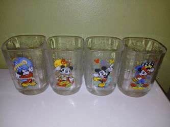 Vintage 2000 Walt Disney World McDonald's Mickey Set 4 Glasses