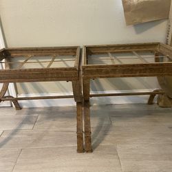 Two Side Tables With Glass Top $50