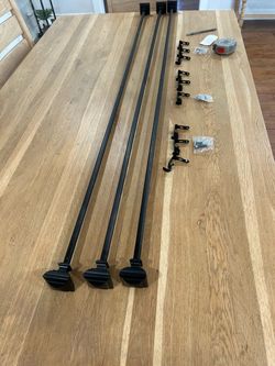 Black Curtain Rods with Brackets and Hardware