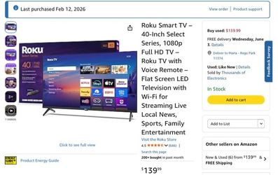 Roku 40-Inch 1080p Smart TV Select Series