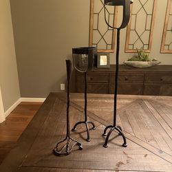 Decorative Wrought Iron Candle Holders (Set of 3)