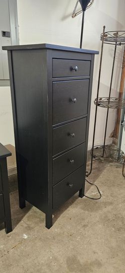 IKEA Hemnes 5-Drawer Tall Dresser Black-Brown