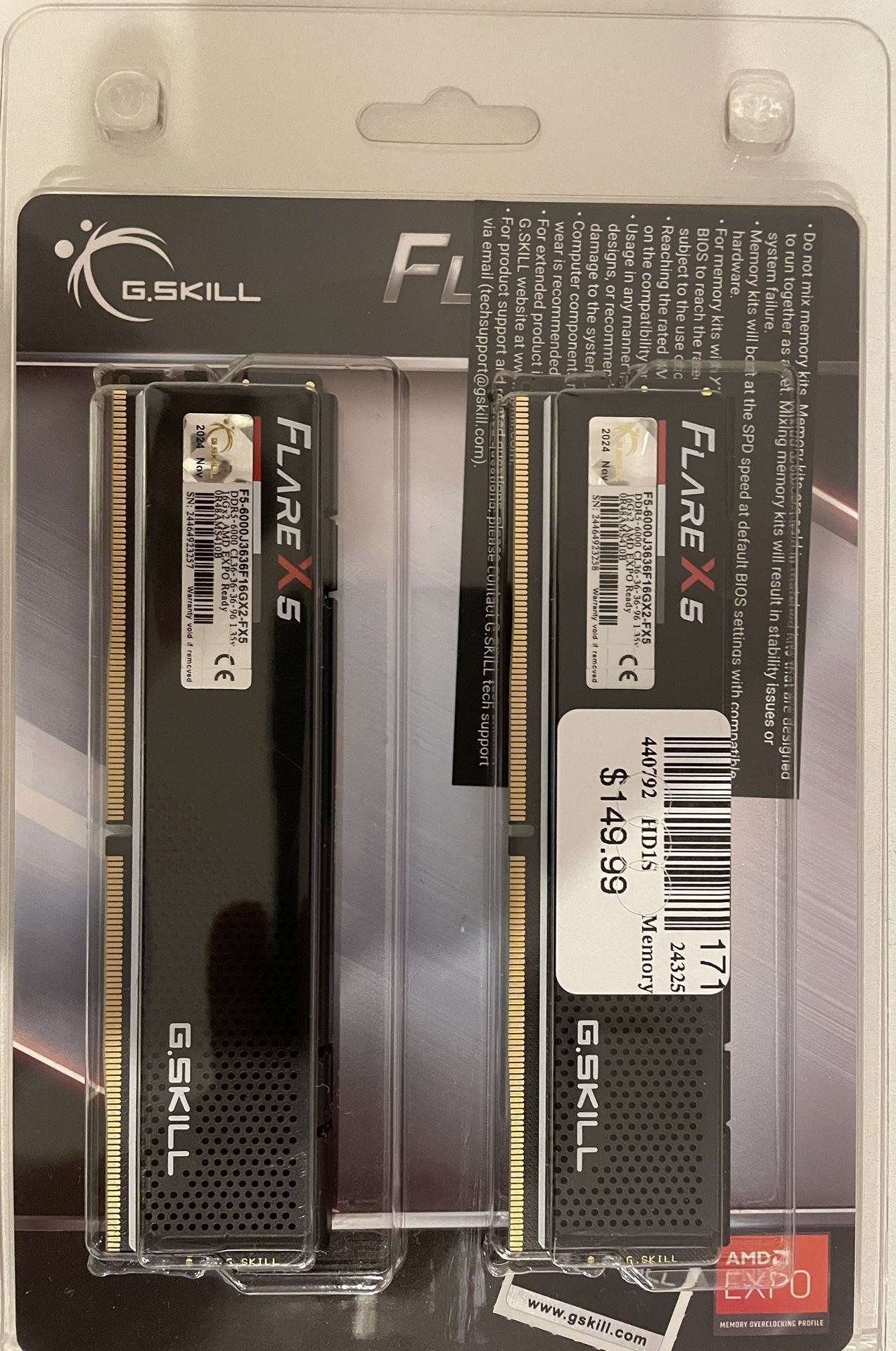 32GB RAM G.SKILL 32GB Flare X5 DDR5-6000