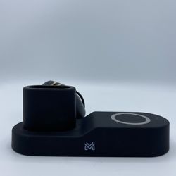 W3 3 in-1 Wireless Charger Stand for Apple Matte Black Finish
