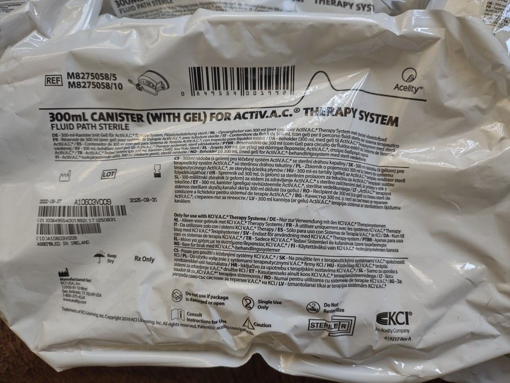 Wound Vac Canister ( With Gel) For Activ.A.c. Medical Supplies for