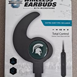 MICHIGAN COLLEGIATE BLUETOOTH WIRELESS EARBUDS WITH MICROPHONE
