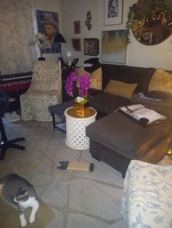 Brown 3 seat sofa