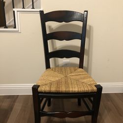 Wood And Rush Seat Side Chair 