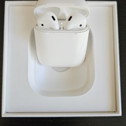 Apple AirPods 2nd Gen, used MINT condition w/ original box, manual, charging case, & unused cable