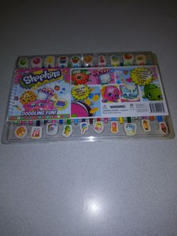 SHOPKINS DOODLING FUN PENCILS, ACTIVITY BOOK, AND ERASERS NEW FACTORY SEALED