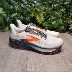Brooks Ghost 17 Running Shoes Oyster Mushroom/ Orange/ Ebony , Men's 8 D