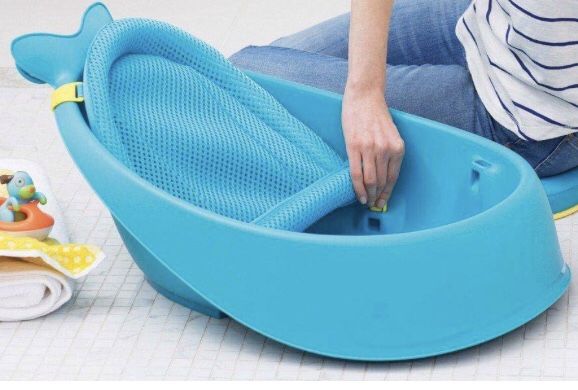 Skip Hop Moby Baby Bath Tub 3 in 1 Smart Sling, Blue